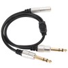 6.35mm Splitter Y Cable Mono Female to Dual Male 1/4
