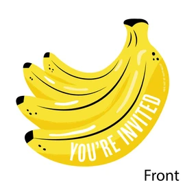 Big Dot of Happiness Let's Go Bananas - Shaped Fill-In Tropical Party Invitation Cards with Envelopes - Set of 12