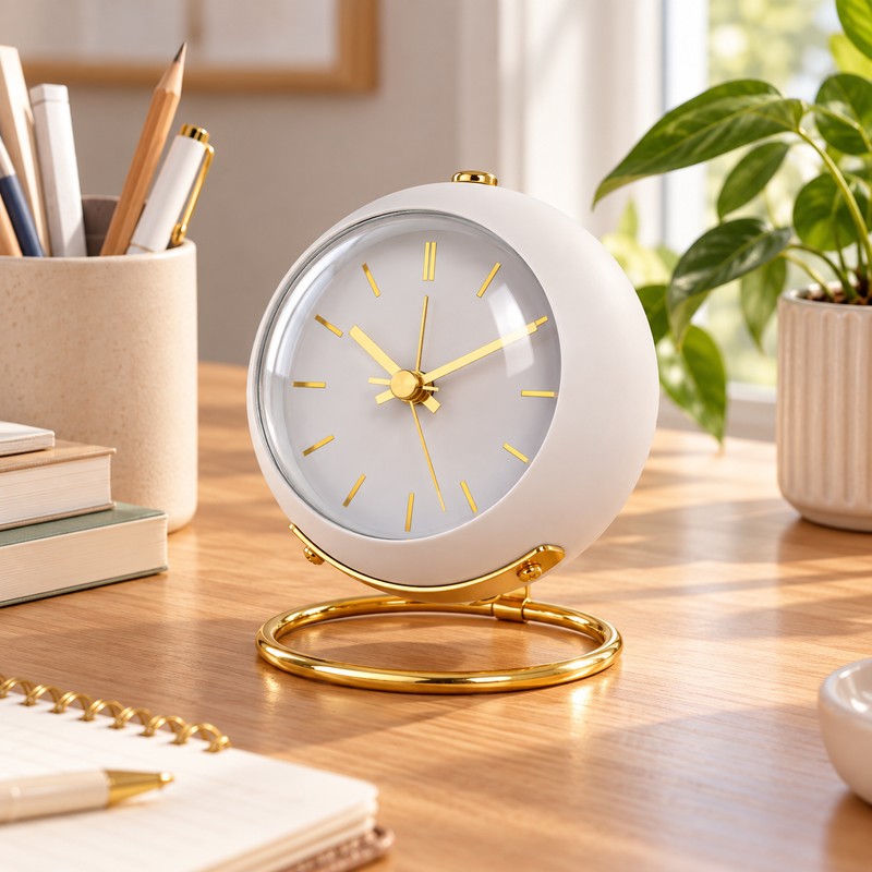 Analog Alarm Clock for Bedside Use – Silent Luminous Pointer