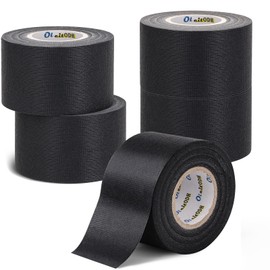 Wire Harness Tape Bulk, 2-Inch by 50-Ft (5-Pack) Adhesive High Noise Resistance Heat Proof Chemical Fiber Fabric Electrical Tape for Automotive Electrical Wrap Protection Insulation Cable Fixed