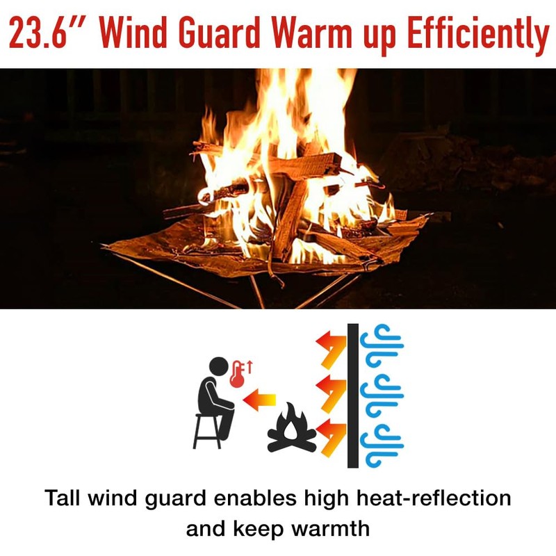 Japard Camping Stove Windscreen, Large Tall Folding Windshield Propane Burner