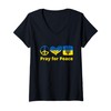 Womens Pray for Ukraine We Stand with Ukraine V-Neck T-Shirt