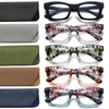 Hubeye 5 Pairs Oprah Style Square Reading Glasses for Women