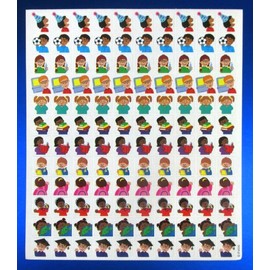 Kids Chart Stickers Sheet Vintage