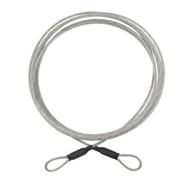 Steel Cable Coated with Eyelets Anti-Theft Protection – Steel Cable with Loops, Loop Cable with Plastic Coated Rustproof, Cable Lock for Garden Furniture, Patio Furniture, Bicycle Length: 3 m