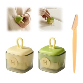 2 PCS Reusable Lint Roller,Wiederverwendbare Fusselrolle,Tragbare Fusselrolle für Zuhause für Zuhause & Reisen,Tragbar Tragbarer Fusselentferner Effektiver Tierhaarentferner,Con Rasiermesser,Grün