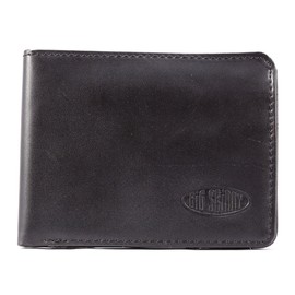 Big Skinny Men's Leather L-Shape Wallet Black