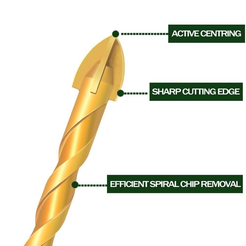 6PCS Golden Ceramic Tile Drill Bits, JOERIC Masonry Drill Bits