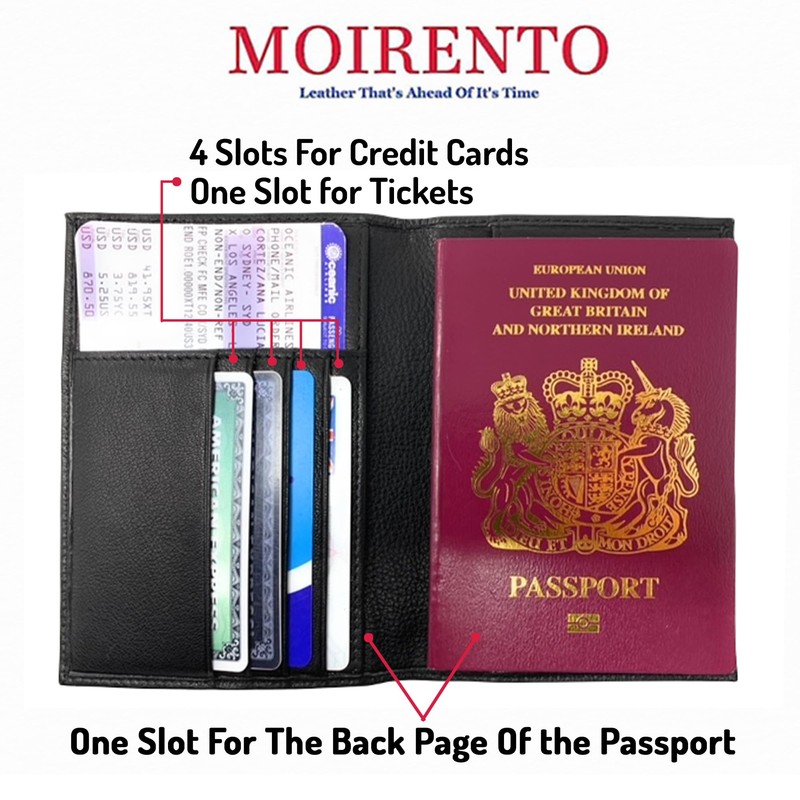 Moirento, UK Passport Cover - British, Union Jack, RFID Blocking,
