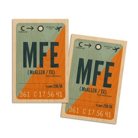 McAllen, Texas, MFE, Luggage Tag, Urban Traveler (4x6 Birch Wood Postcards, 2-Pack Stationary, Rustic Home Wall Decor)