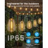 TONGZESS 60FT(50+10) String Lights Outdoor, 2FT Bulb Spacing, Waterproof Shatterproof