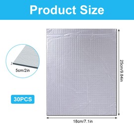 LUFEIS 30 Pcs Car Sound Deadening Mat, Automotive Sound Proofing Material, Sound Dampening Pads, Waterproof Sound Absorbing Mat, Shock Absorbing Sound Insulation Board for Car Trunk, Door, Floor, Roof