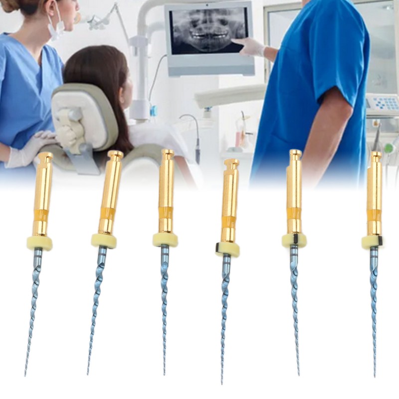 6pcs F1 Endodontic Canal Files Stretchy Metal Portable Rustproof Endodontic