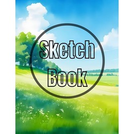Sketch book green meadow: Premium green meadow view design cover page Sketchbook Blank Paper Pad 8.5" x 11" - 120 Pages Blank Paper Book For Drawing, ... Unlined Journal Soft Cover sketchbooks