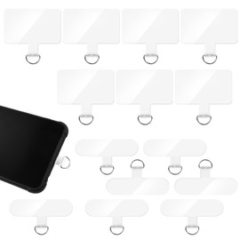 SMLBJUTE 14 Pieces Clear Phone Tether Tab Universal Phone Lanyard Patch Without Adhesive for Most Smartphones Phone Cases (7 T Shape and 7 Square Shape)