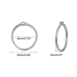 VOARGE Book Rings, Binder Rings, Metal Loose Leaf Book Rings, Key Rings, Pack of 100 Metal Rings, Loose Leaf Book Rings, Key Rings for Scrapbook, Album, Crafts (Size 25 mm)