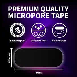 Adellina Strong Hold Tape Strips: Hypoallergenic Breathable Tape, Pain Free Removal - Medical Grade No Irritation 30 Pack