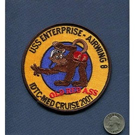 Embroidered Patch - Patches for Women Man - CVN-65 USS Enterprise CVW-8 2001 MED Cruise US Navy Ship Squadron