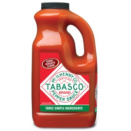 TABASCO Brand Original Red Pepper Sauce, Medium Hot Sauce, Bulk Plastic Jug, Classic & Versatile, Three Simple Ingredients, For Large Recipes & Marinades, Great on Everything, 64 Fl Oz (Pack of 1)