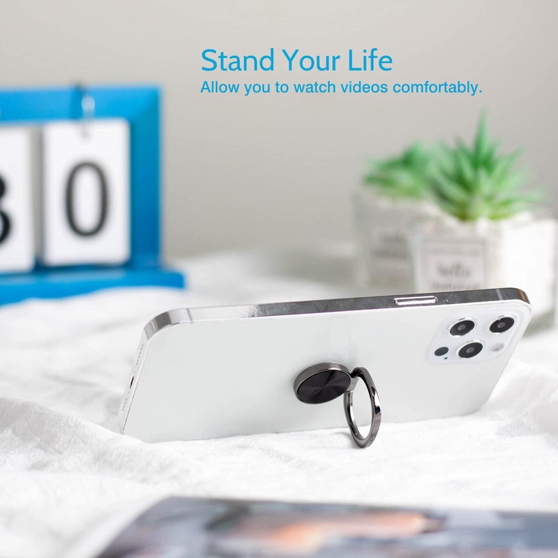 [2 Pack] Rounded CD Texture Cell Phone Ring Holder Stand,