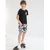 mksodopy Boys clothes camouflage stitching short-sleeved T-shirt camouflage shorts teen