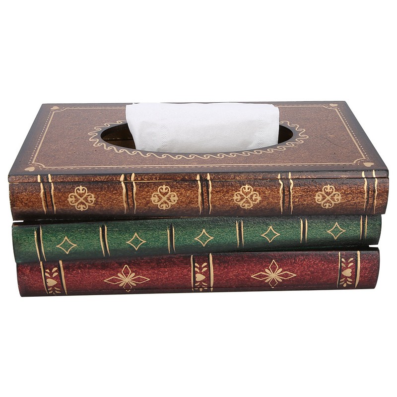 Book Shaped Tissue Box Home Decoration Storage Props Office Ornaments