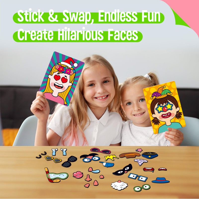 Magnetic Face Games, 55 PCS Giggle Face Magnetic Play Set-4