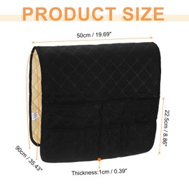 sourcing map Couch Sofa Armrest Organizer Non-Slip Chair Arm Recliner Remote Control Organizer with 6 Pockets for Books, Magazines, Tablet, Phone, Black