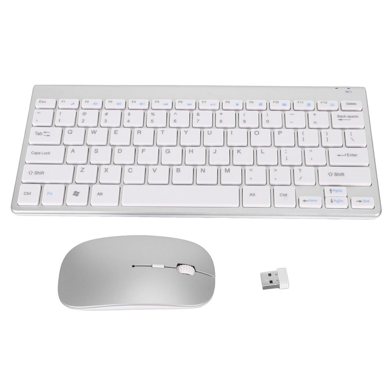 Smart Wireless Keyboard Mouse Kit Silent LED Indicator Waterproof Power