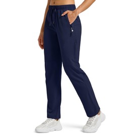 Willit Women's Hiking Pants Quick Dry Cargo Pants Lightweight Water Resistant Travel Golf Pockets Navy S