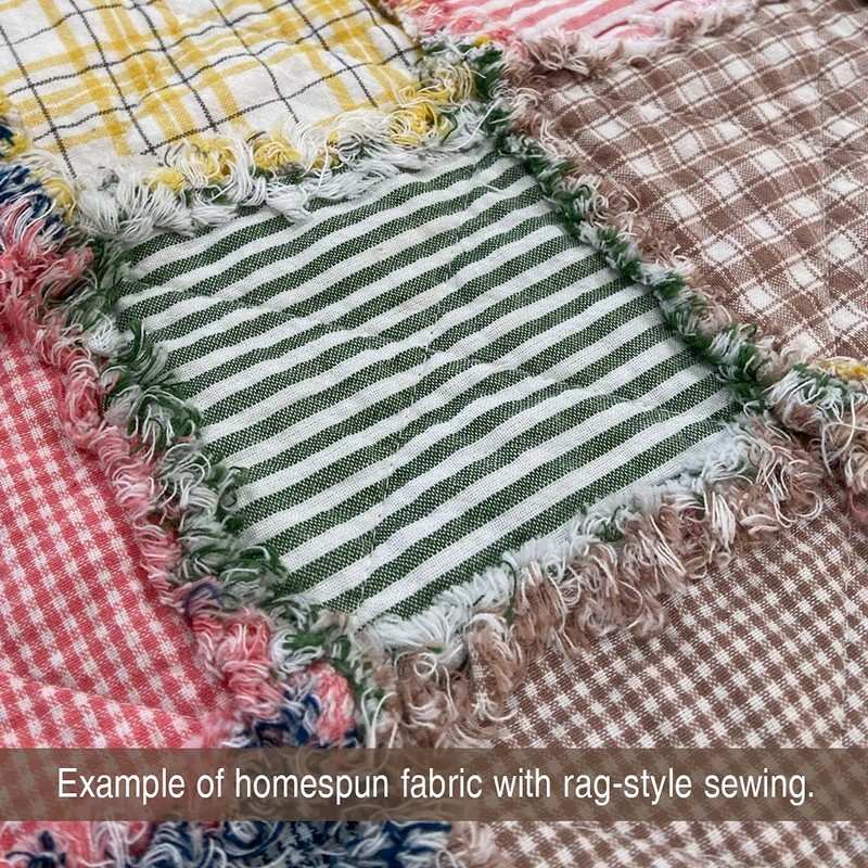 Perfect Green Stripe Cotton Homespun Plaid Fabric by JCS -