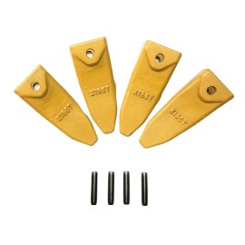 BDI Wear Parts X156T Hensley Style Tiger Rock Bucket Digging Teeth with P156 Roll Pins - 4 Pack