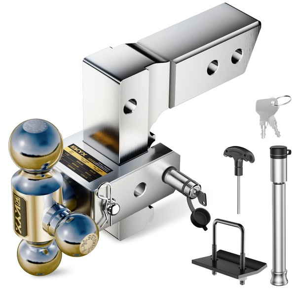 Aluminum Adjustable Trailer Hitch, 6 in Drop & Rise Hitch