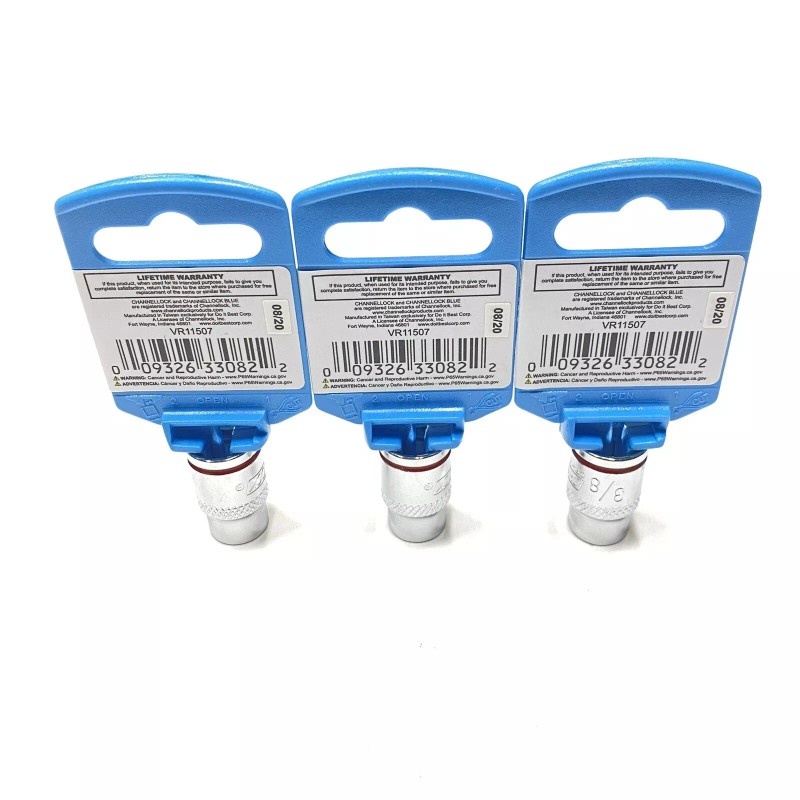 CHANNEL LOCK 3X CHANNEL LOCK SOCKET 3/8” DRIVE 3/8" NEW