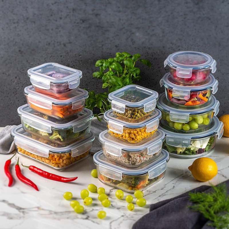 KADAX Glass Container with Lid, Food Container, Dishwasher Safe Food