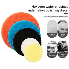 Jinchao-polishing Pads, 5pcs Polished Sponge Disc Buffing Sponge Polishing Pad Hand Tool Kit, for Car Polisher Wax, Polishing (Color : 6 inches)