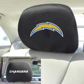 FANMATS 12513 Los Angeles Chargers Embroidered Head Rest Cover Set - 2 Pieces