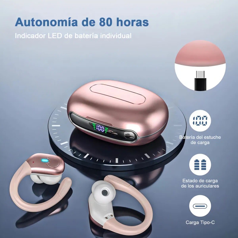 Mertto Auriculares Deportivos Inalmbricos Bluetooth Anc De 75 Horas,650 Mah,