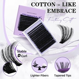 Lash Extension Kit 280Pcs Volume Individual Lashes Kit Superfine Individual Lashes 10-18mm Soft D Curl Lash Clusters Kit with Bond and Seal Lash Tweezers for Self Use （Kit，90D-10-18MIX）