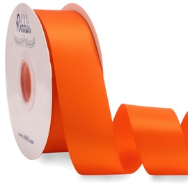 Ribbli Torrid Orange Satin Ribbon Double Faced Satin 1-1/2 Inch x Continuous 50 Yards-Orange Ribbon for Gift Wrapping Crafts Wedding Decoration Bows Bouquet Floral Arrangement
