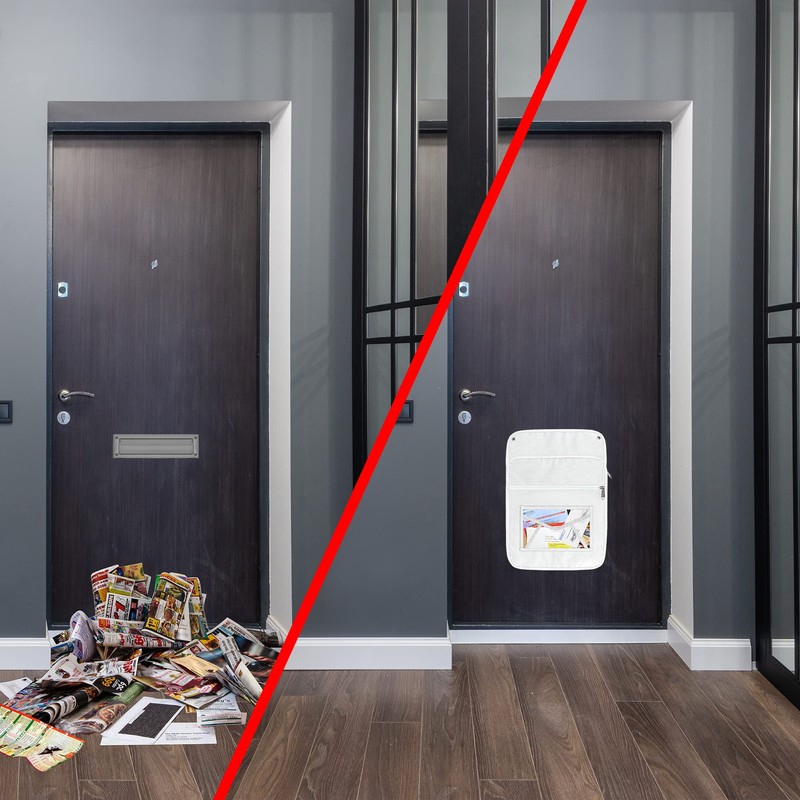 Mail Slot Catcher White Indoor Mail Catcher, Durable Oxford Bag