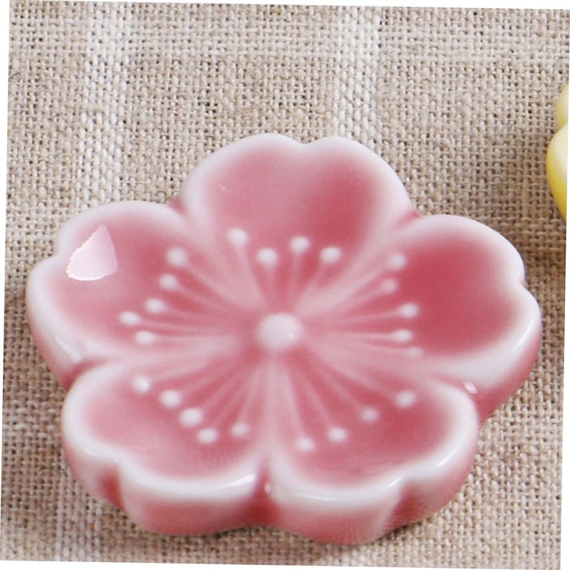 LIFKOME Cherry Blossom Chopstick Holder 6pcs Ceramic Chopstick Racks for
