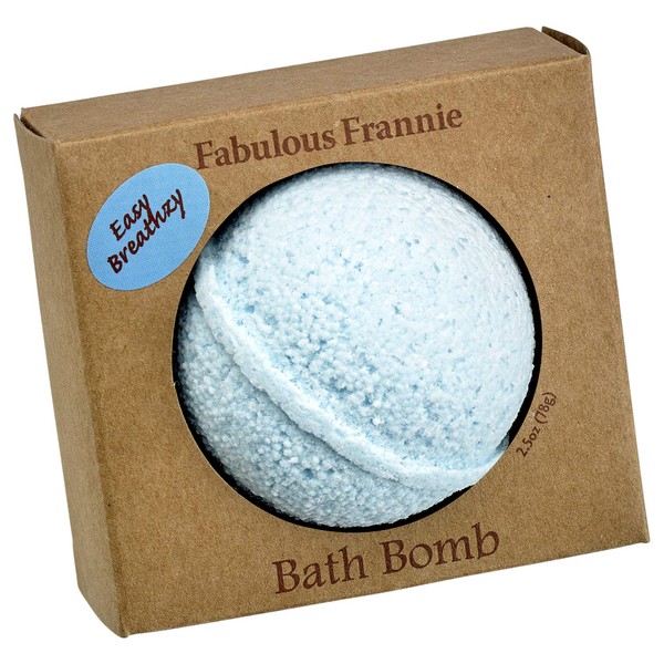 Fabulous Frannie Easy Breathzy Natural, Handmade Bath Bomb Set, Rich in Essential Oil, Mineral Salt, Coconut Oil, Witch Hazel, Fizzies to Moisturize Skin 2.5oz (Pack of 1)