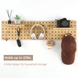 Umical Wood Pegboard Modular Display Wooden Combination Wall Organizer Storage Hooks