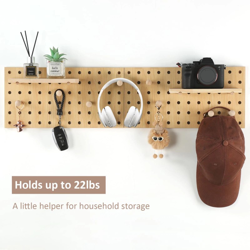 Umical Wood Pegboard Modular Display Wooden Combination Wall Organizer Storage
