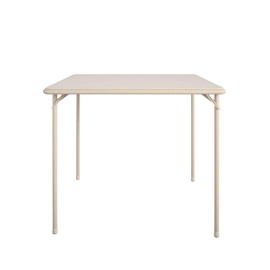 COSCO 34" Square Vinyl Top Folding Card Table, Antique Linen