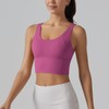 ABOVIW Womens V Back Longline Sports Bra Scoop Neck Workout
