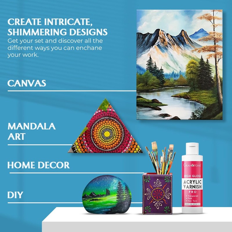 GRANOTONE Acrylic Artist's Varnish | Non-Yellowing | Non-Toxic | Anti-Crazing