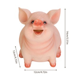 Piggy Bank Cute Pig Shaped Coin Money Box Cash Saving Container Resin Saving Container Money Pig Household Decoration Money Coin Bank Gift for Children Boys Girls (S)