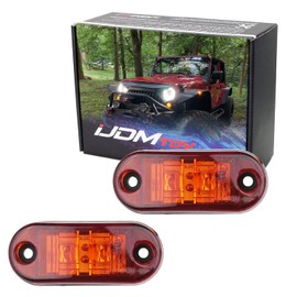 iJDMTOY Dark Amber Lens Add-On LED Fender Flare Side Marker Lights Compatible With Jeep Wrangler Aftermarket Flat Style Fender Flares